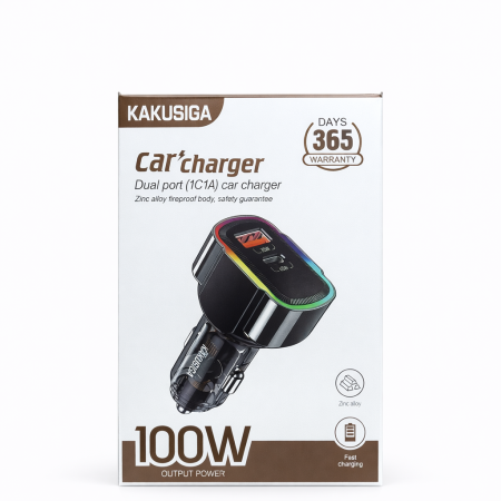 KAKUSIGA 100W Car Charger – شاحن سيارة سريع بقوة 100 واط