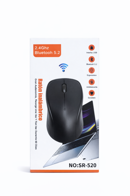 ماوس لاسلكي SR-520 – Wireless Mouse (Bluetooth + USB)