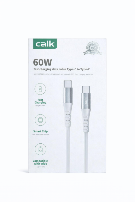 كابل شحن سريع Calk Type-C إلى Type-C – 60W