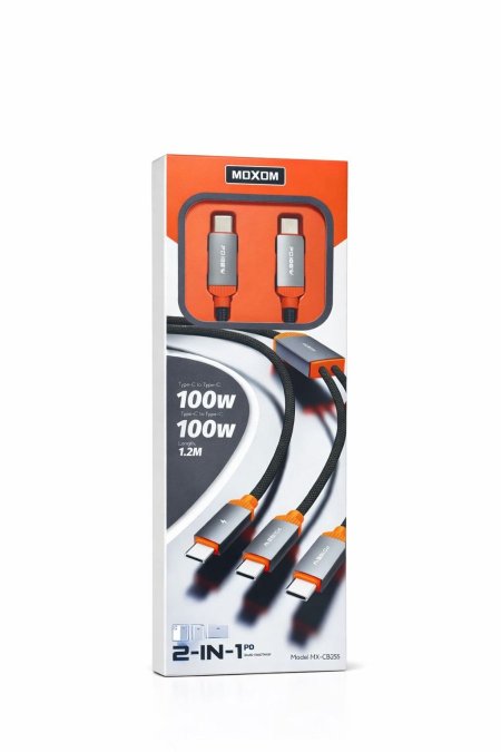 Moxom 2-in-1 Fast Charging Cable 100W – MX-CB355  Type-C-Type-C