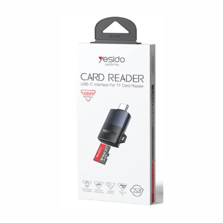 قارئ كرت ذاكرة Yesido TYPE-C TF Card Reader – موديل GS37