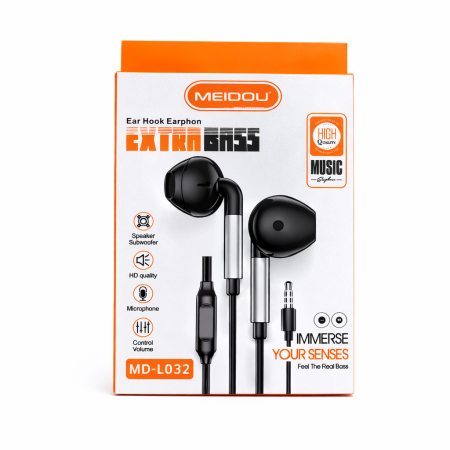 MEIDOU MD-L032 Extra Bass Earphones – سماعات سلكية مع ميكروفون