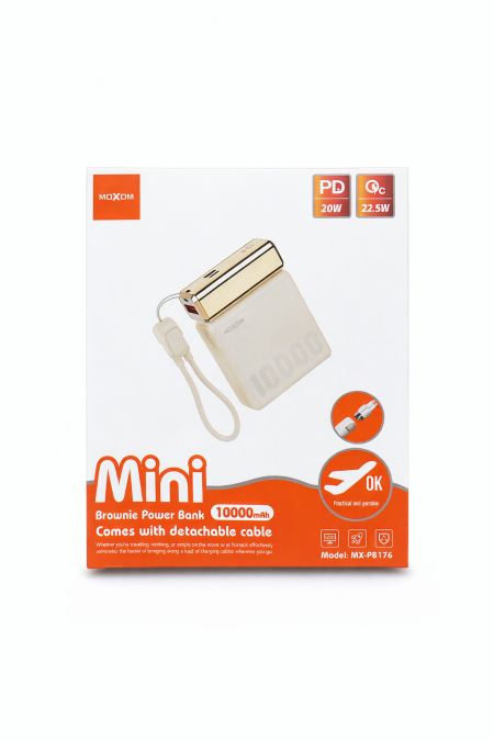 Moxom Mini Brownie Power Bank 10000mAh – موديل MX-PB174