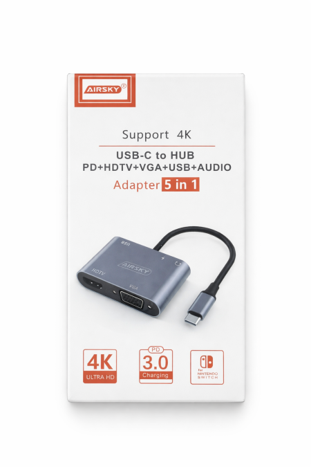 AIRSKY TYPE-C to HUB Adapter 5 in 1