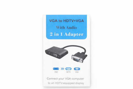VGA to HDTV + VGA Adapter (2 in 1) With Audio