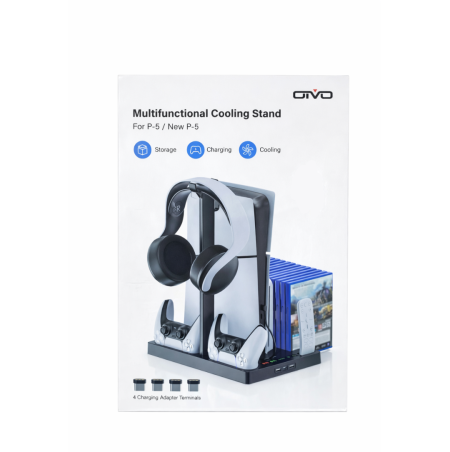 ستاند تبريد وشحن PS5 متعدد الوظائف ONVO