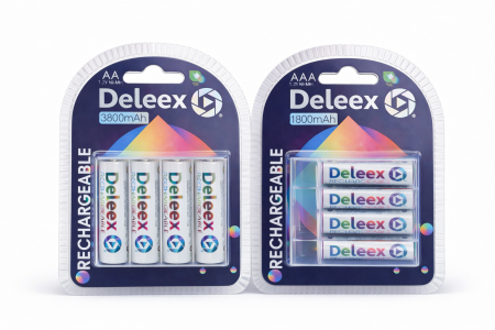 بطاريات شحن Deleex (1800mAh AAA / 3800mAh AA)