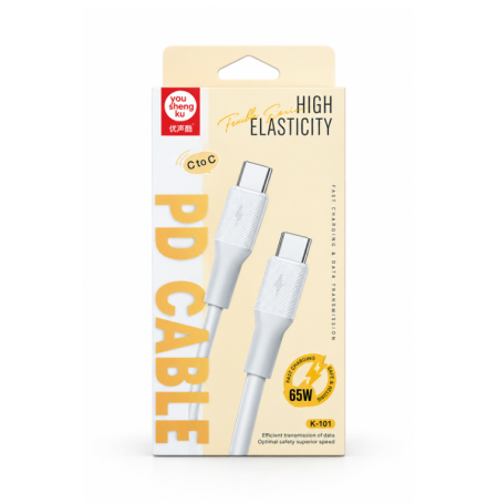 كيبل شحن Type-C إلى Type-C – 65W K-101