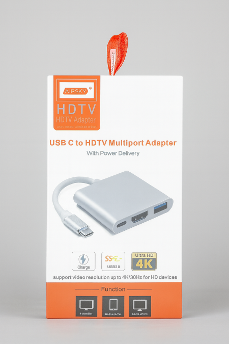 USB-C to HDTV Multiport Adapter with Power Delivery – AIRSKY