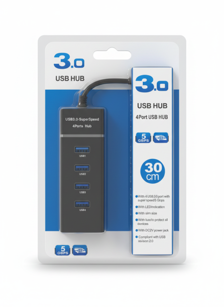 USB Hub 3.0 – موزّع USB بأربعة منافذ