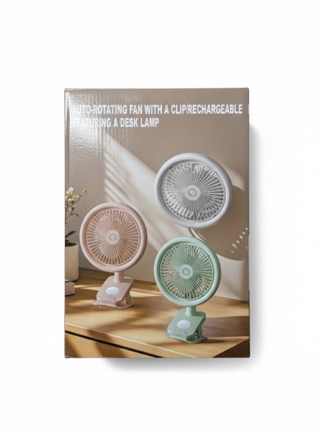 مروحة مع ملقط ، قابلة للشحن